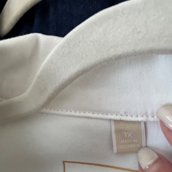 White Michael Kors Lightweight Denim Jacket 1x NWOT - Picture 5 of 5